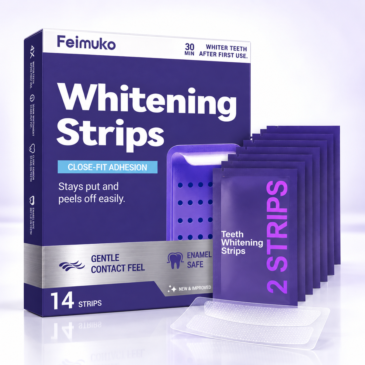 Teeth Whitening Strips | 42 Enamel-Safe Strips