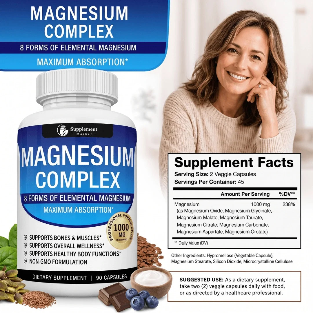 Magnesium Complex 8-in-1 with Glycinate – Sleep, Muscle & Wellness Support